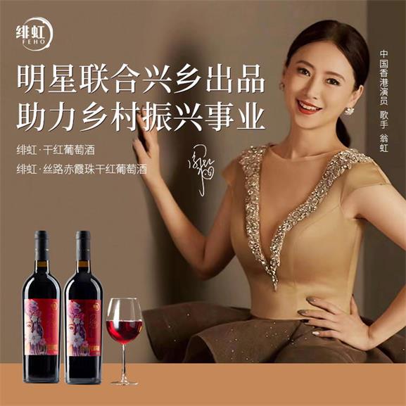 翁虹自创绯虹赤霞珠干红葡萄酒